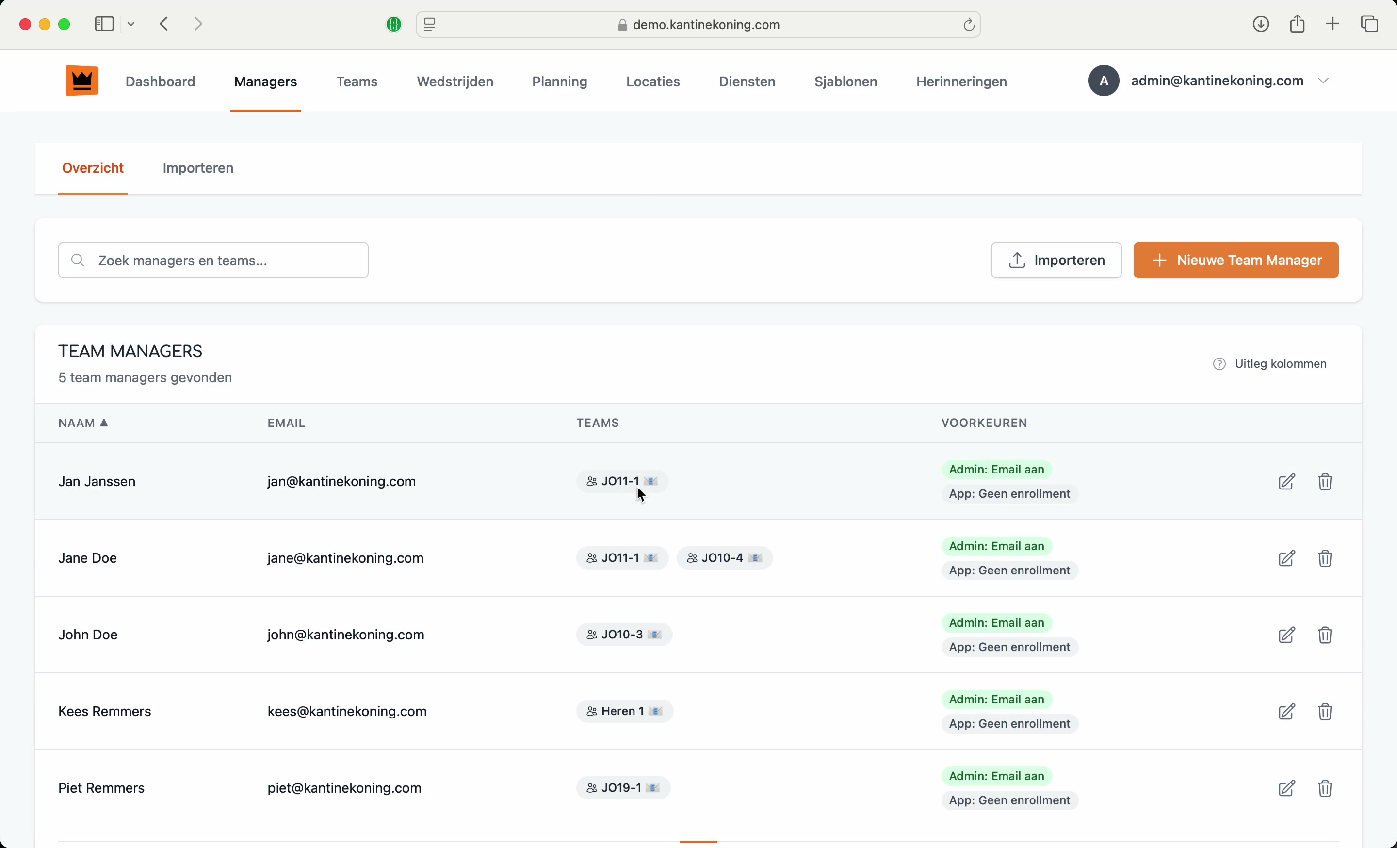 Locaties en diensten